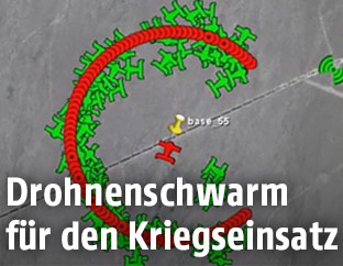 Grafische Ansicht der Drohnen im Schwarm