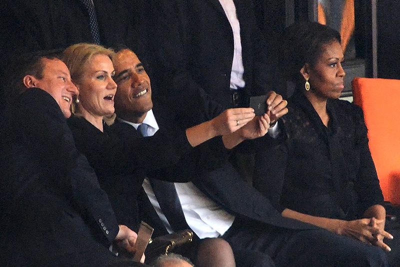 © APA/AFP/Roberto Schmidt Barack Obama mit David Cameron und Helle Thorning Schmidt