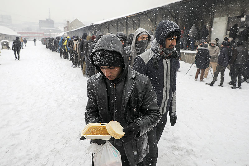© Reuters/Marko Djurica Flüchtlinge in einem Lager in Belgrad