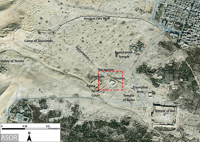 © AP/ASOR/DigitalGlobe Luftaufnahme von Palmyra