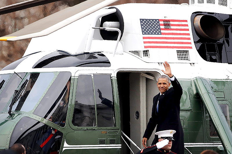 © APA/AP/Evan Vucci Barack Obama betritt einen Hubschrauber