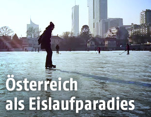 Eislaufen auf der Donau