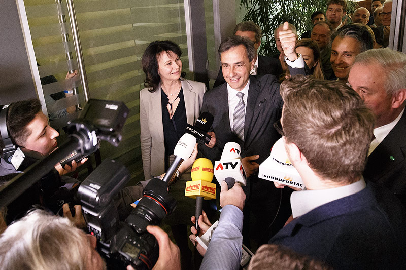 © APA/Erwin Scheriau Jubel des Grazer Bürgermeisters Siegfried Nagl (ÖVP)