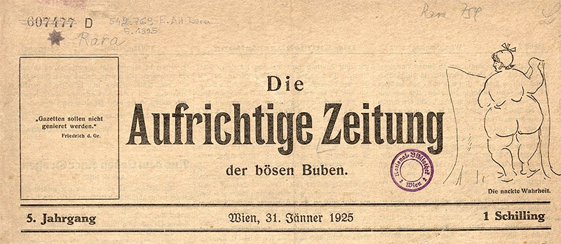 © ANNO/Österreichische Nationalbibliothek Historisches Zeitungstitelblatt