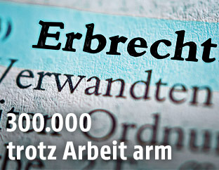 Auf einem Dokument ist das Wort "Erbschaft" mit einem Leuchtstift markiert