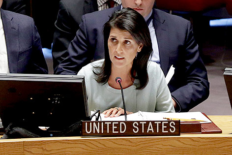 © APA/AP/Richard Drew US-Botschafterin bei den Vereinten Nationen Nikki Haley