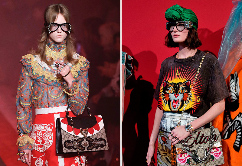 © AP/Luca Bruno; picturedesk.com/Camera Press (Montage) Frühling-/Sommer-Kollektion von Gucci