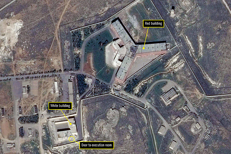 © Google Earth 2016 CNES/Astrium Satellitenbild vom syrischen Gefängnis Saidnaya