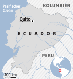 © APA/ORF.at Karte zeigt Ecuador und seine Nachbarstaaten