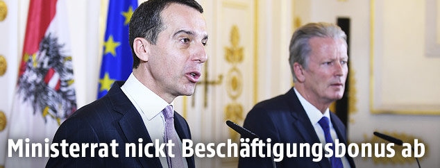 Bundeskanzler Christan Kern (SPÖ) und Vize-Kanzler Reinhold Mitterlehner (ÖVP)