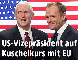 US-Vizepräsident Mike Pence und EU-Ratspräsident Donald Tusk