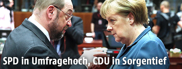 Martin Schulz und Angela Merkel