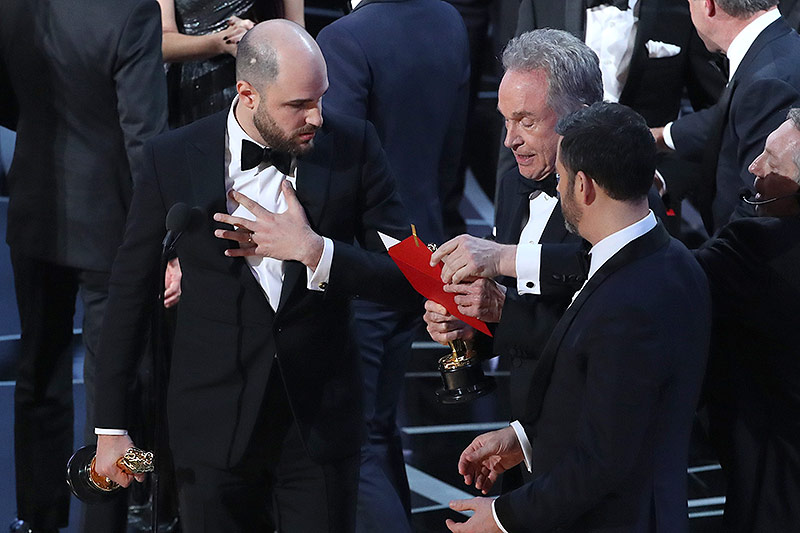 © Reuters/Lucy Nicholson Jordon Horowitz, Jimmy Kimmel und Warren Beatty