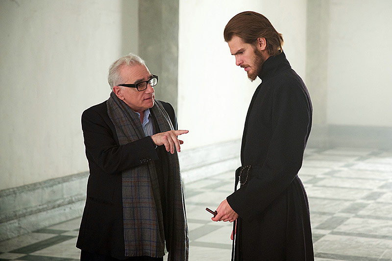 Regisseur und Drehbuchautor Martin Scorsese und Andrew Garfield