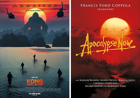 © Warner Bros./United Artists Filmplakate von "Kong: Skull Island" und "Apocalypse Now"