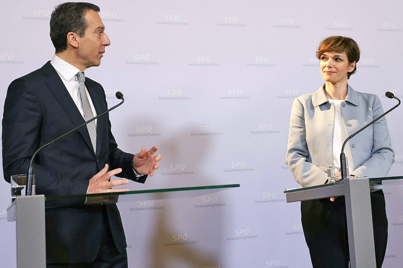 Bundeskanzler Christian Kern und die designierte Frauen- und Gesundheitsministerin Pamela Rendi-Wagner