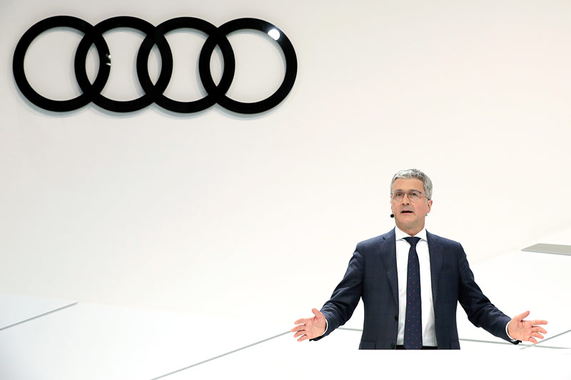 © APA/AP/Matthias Schrader Audi-CEO Rupert Stadler bei der Pressekonferenz