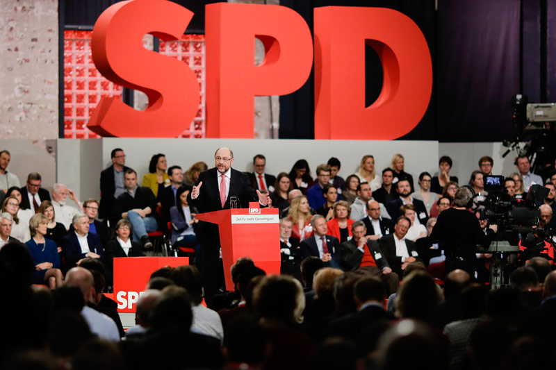 © APA/AP/Markus Schreiber Redner Martin Schulz am SPD-Partteitag