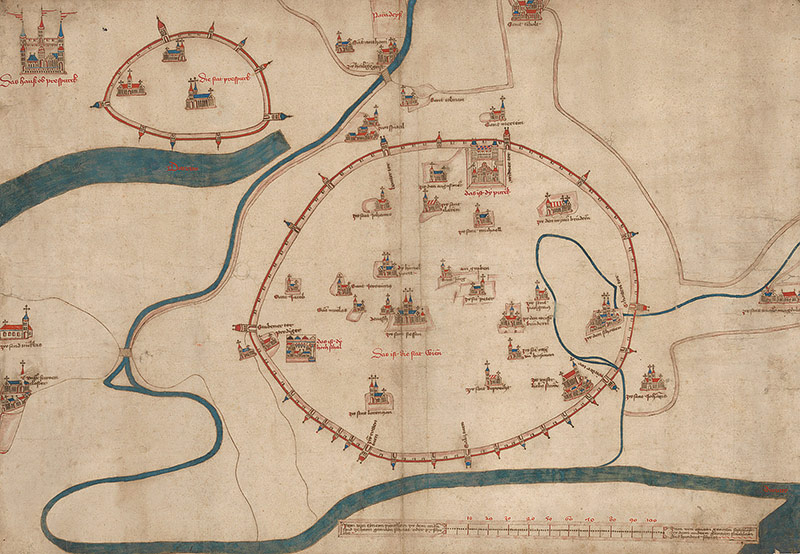 © Wien Museum Albertinischer Plan von Wien, 15. Jahrhundert