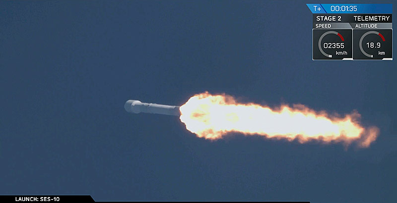© APA/AP/SpaceX SpaceX-Rakete im Flug