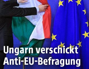EU- und Ungarnflagge