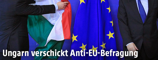 EU- und Ungarnflagge