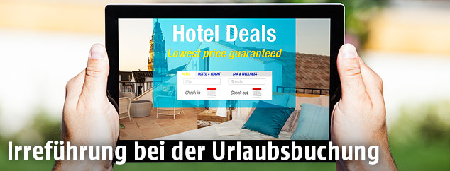 Reiseportal auf einem Tablet PC