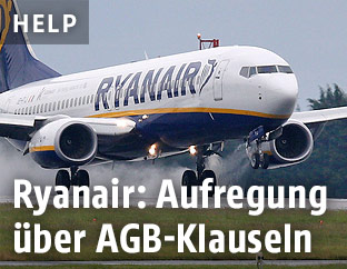Eine landende Ryanair-Maschine