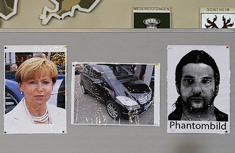 © AP/Oskar Eyb Fotos des getöteten Entführungsopfers Maria Boegerl, ihres Fahrzeugs und ein Phantombild