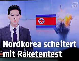 Fernsehmoderator berichtet über den explodierten Flugkörper