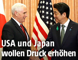 Japans Ministerpräsident Shinzo Abe und US-Vizepräsident Mike Pence