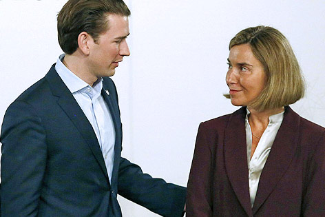 © APA/Außenministerium/Dragan Tatic Außenminister Sebastian Kurz (ÖVP) und EU-Außenbeauftragte Federica Mogherini