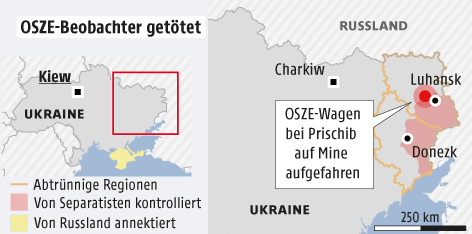 Karte von einem Teil der Ukraine