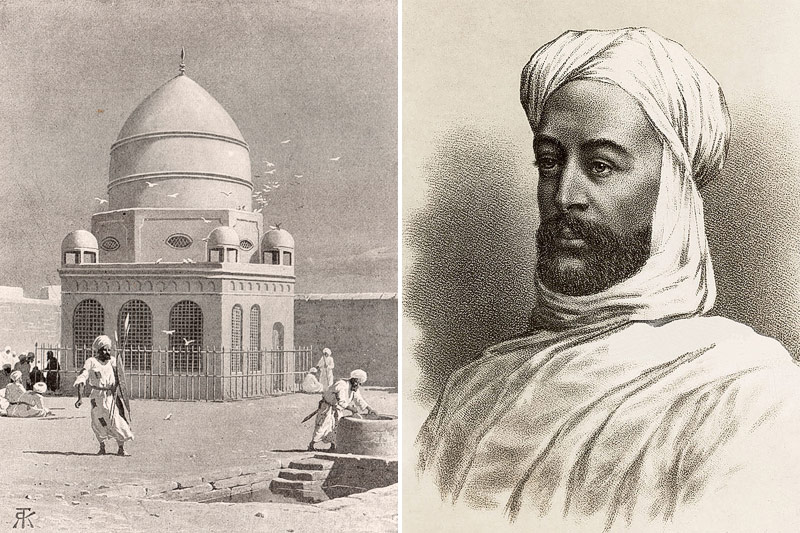 © Robert T. Kelly; Verlagsarchiv (Montage) Bild links: Das Grabmal des Mahdi, Bild rechts: Muhammad Ahmad, der "Mahdi"