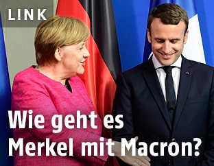 Deutsche Bundeskanzlerin Angela Merkel und Frankreichs Präsident Emmanuel Macron