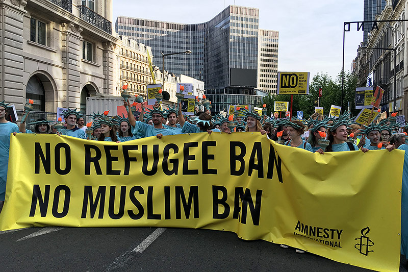 © ORF.at/Nadja Igler Demonstranten in Brüssel