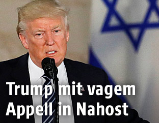 US-Präsident Donald Trump hält in Israel eine Rede