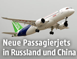 Abflug des ersten großen Passagierflugzeugs Chinas