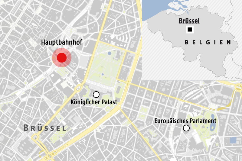 © Grafik: OSM/APA/ORF.at Karte zeigt Brüssel