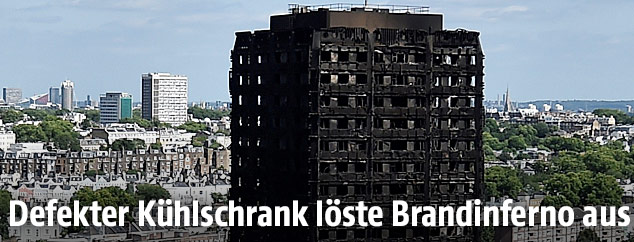 Abgebrannter Grenfell-Tower in London