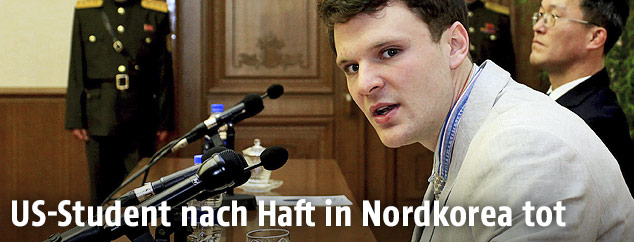 Archivbild aus dem Jahr 2016 zeigt US-Bürger Otto Warmbier während seinem Prozess in Pjöngjang