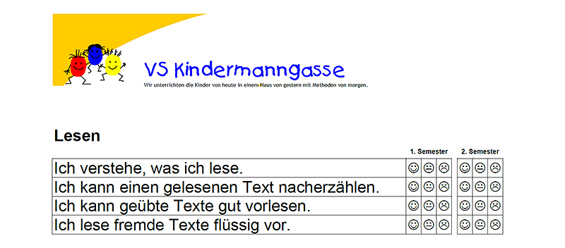 © VS Kindermanngasse Formular