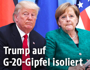 Donald Trump und Angela Merkel