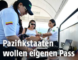 Kolumbianische Grenzpolizistin
