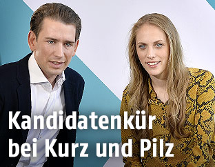 Die ehemalige Stabhochspringerin Kira Grünberg und Parteiobmann Sebastian Kurz