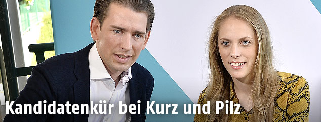 Die ehemalige Stabhochspringerin Kira Grünberg und Parteiobmann Sebastian Kurz