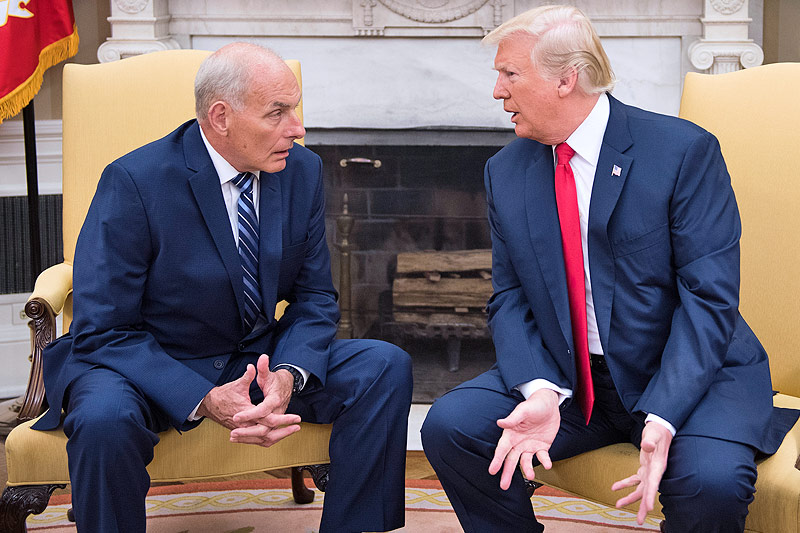 Stabschef John Kelly mit US-Präsident Donald Trump