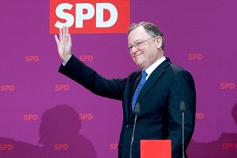 © APA/AFP/Barbara Sax Stephan Weil nach seinem Wahlsieg 2013 in Niedersachsen