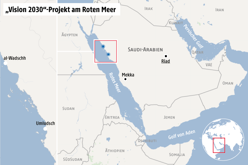 © Grafik: Omniscale/OSM/ORF.at Karte von Saudi-Arabien