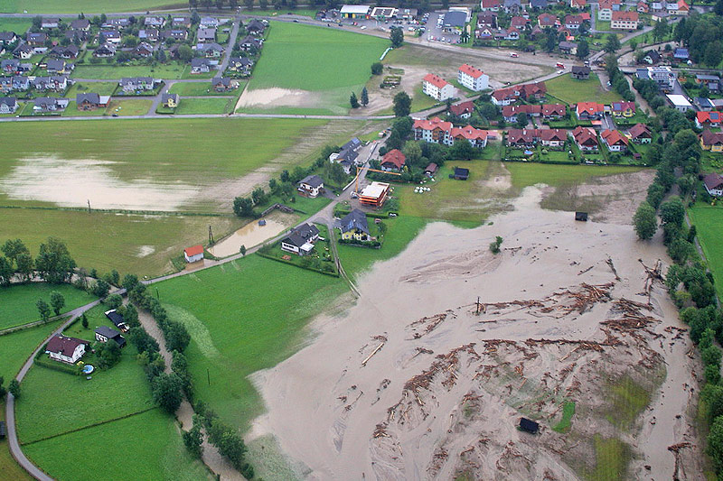 © APA/BFV MU/Horn/Trockner Überschwemmungen durch Muren in Oberwölz
